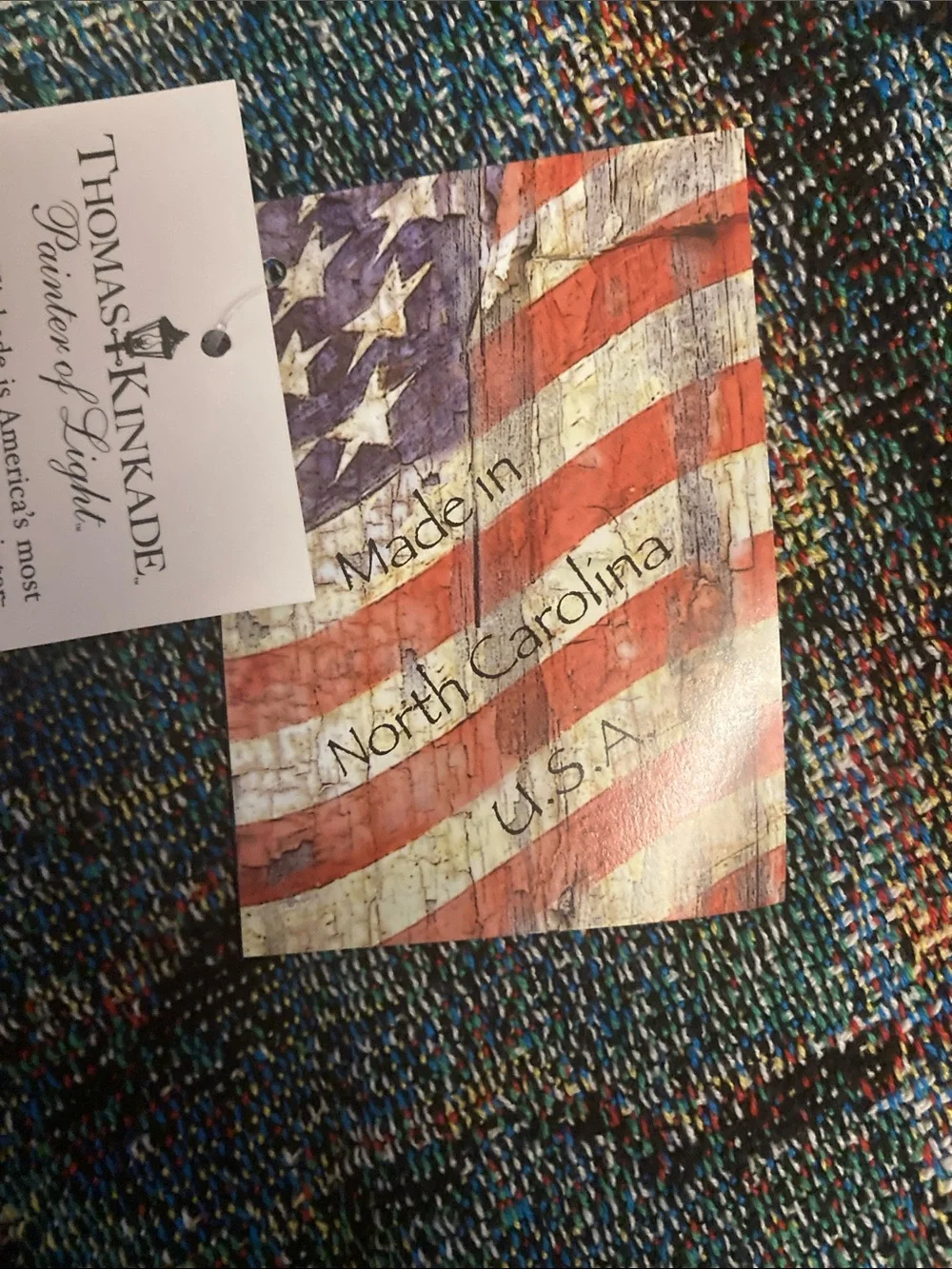 Thomas Kinkade Meadowwood Cottage tapestry throw 50x60 NWT made in the USA